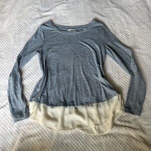 Old Navy Blue and Cream Layered Blouse